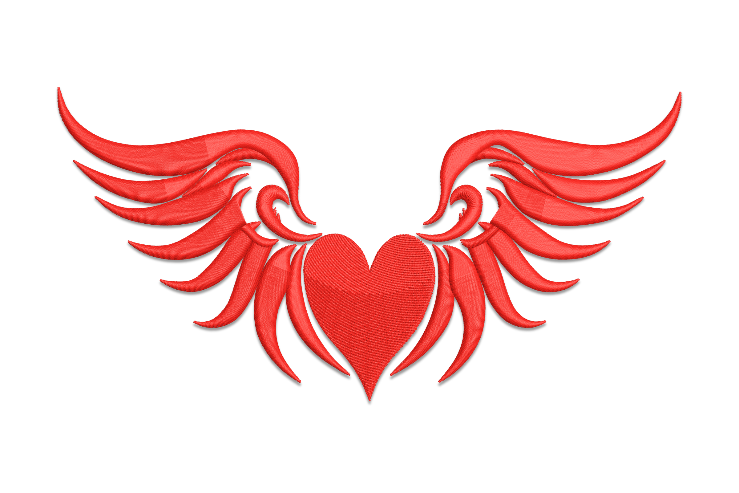 Winged Heart Embroidery Design