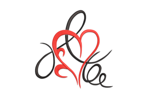 Artistic Love Heart Embroidery Design