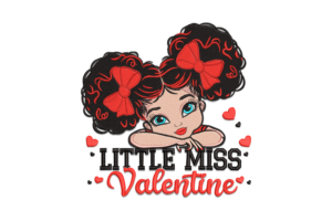 Little Miss Valentine Embroidery Design