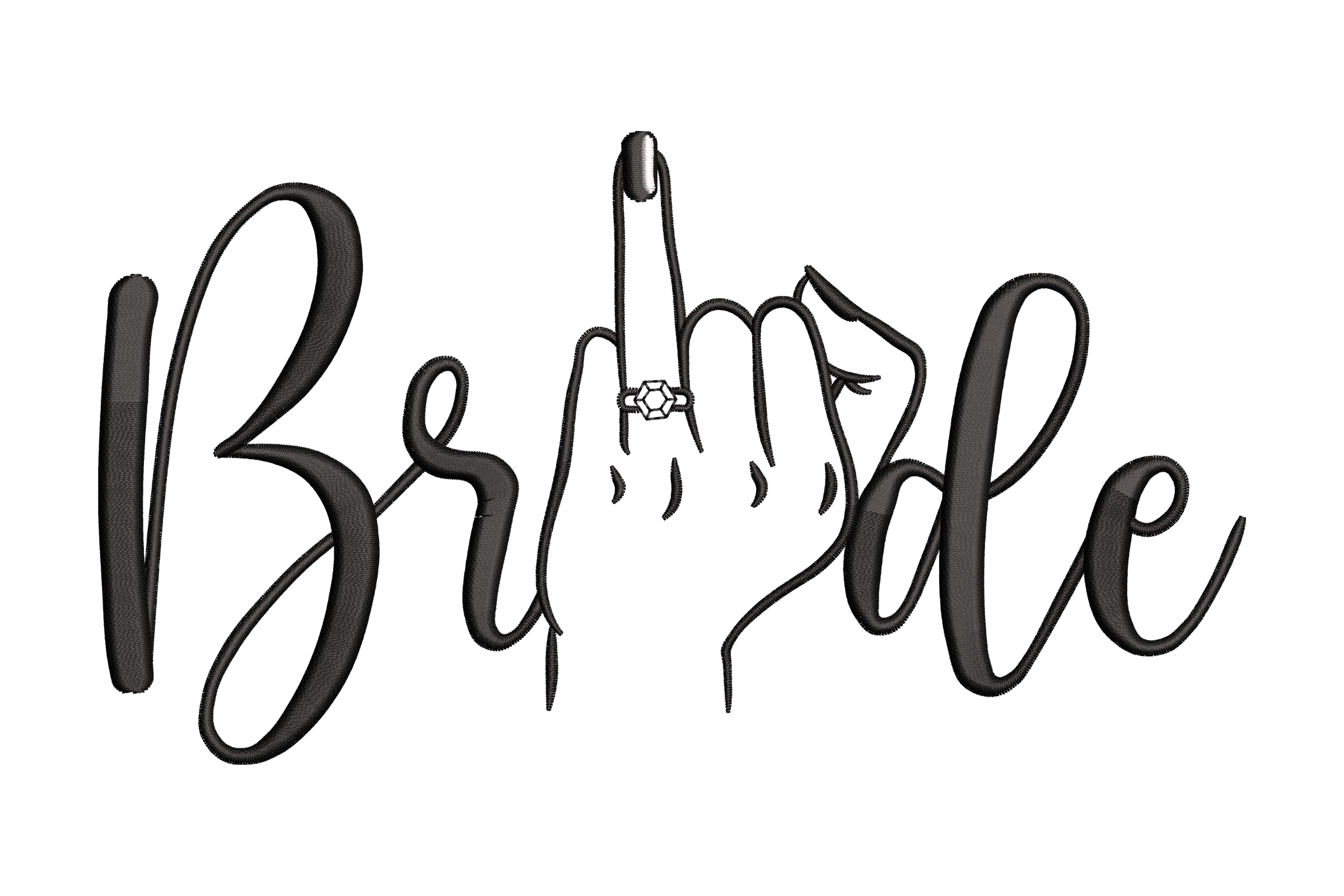 Bride Hand Gesture Embroidery Design