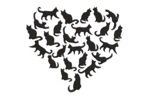 Cat Heart Embroidery Design
