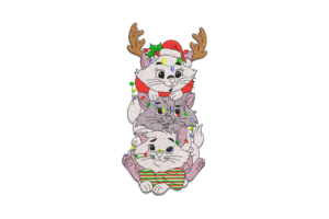 Christmas Cats Embroidery Design