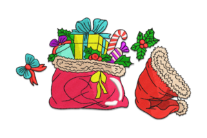 Christmas Gift Bag Embroidery Design