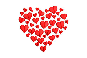 Clustered Red Hearts Embroidery Design