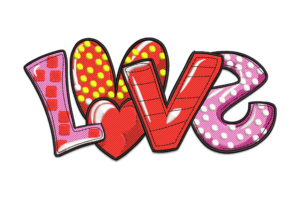 Colorful Love Embroidery Design