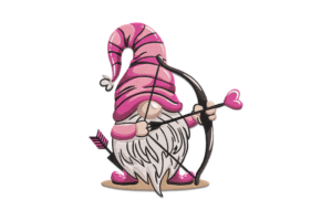 Cupid Gnome Embroidery Design
