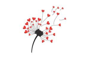 Dandelion Heart Embroidery Design
