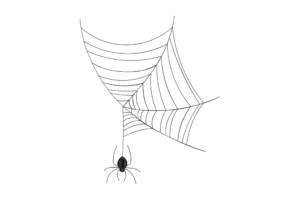 Dangling Spider Web Embroidery Design