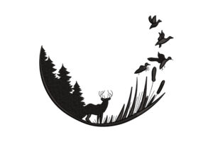 Deer & Ducks in the Wild Embroidery Design