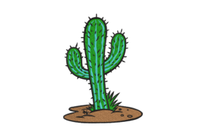 Desert Cactus Embroidery Design