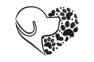 Dog Paw Heart Embroidery Design