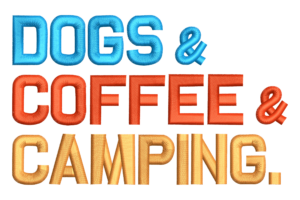 Dogs Coffee Camping Embroidery Design
