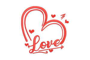 Double Heart Love Embroidery Design