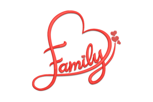 Family Heart Embroidery Design