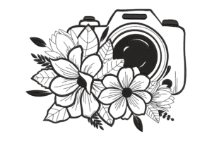 Floral Camera Embroidery Design