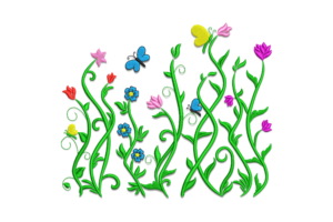 Floral Garden Embroidery Design