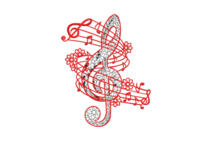 Floral Music Treble Clef Embroidery Design