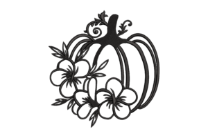 Floral Pumpkin Embroidery Design