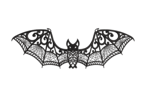 Gothic Lace Bat Embroidery Design