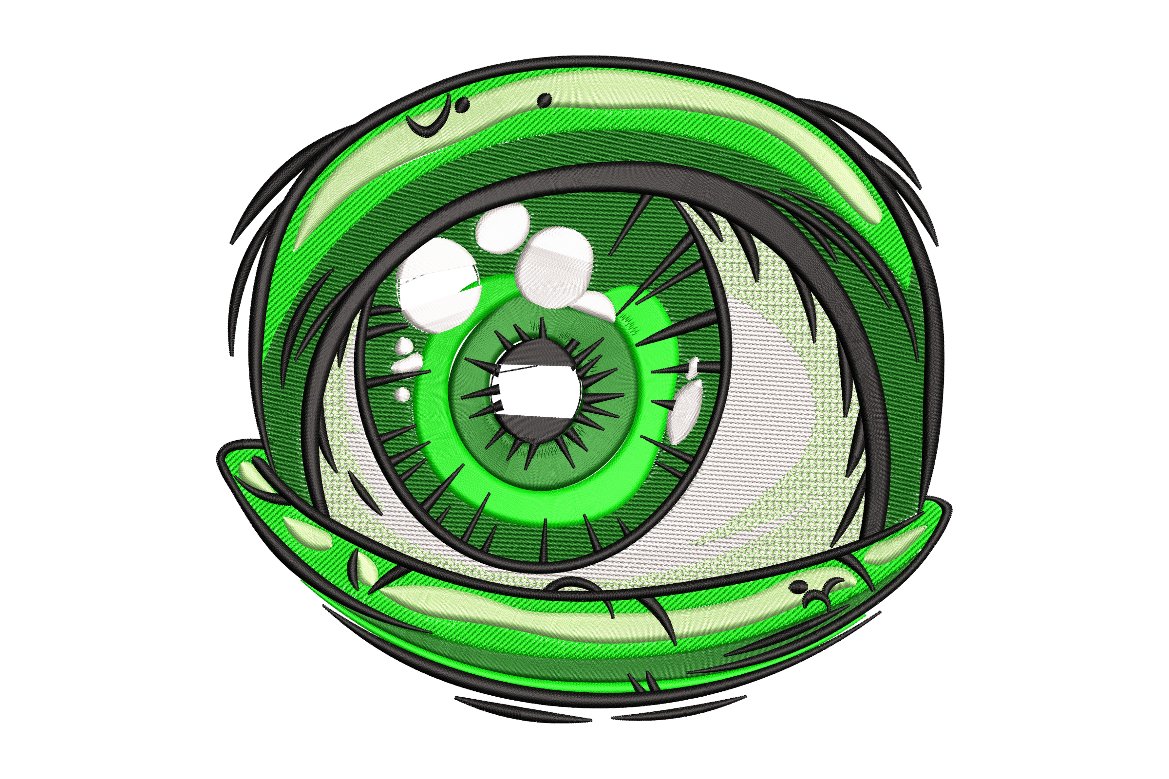 Green Monster Eye Embroidery Design