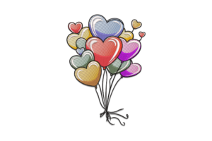 Heart Balloons Machine Embroidery Design