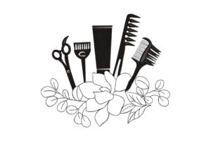 Hairdresser Tools Embroidery Design