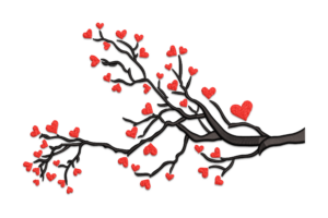 Heart Blossom Tree Branch Embroidery Design