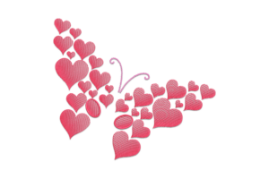 Heart Butterfly Machine Embroidery Design