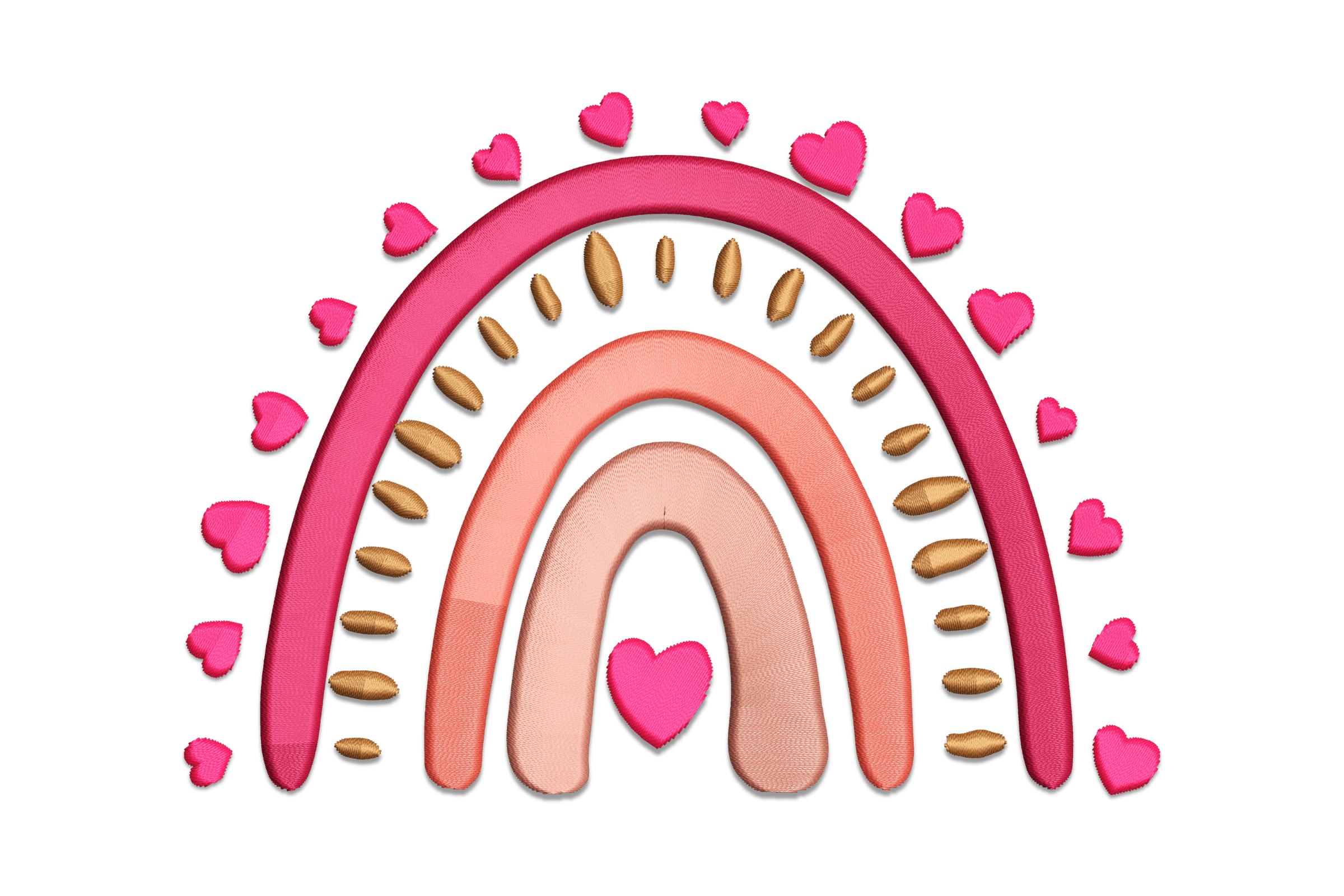 Heart Rainbow Embroidery Design