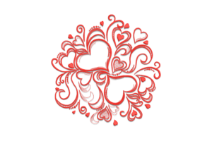 Heart Swirls Embroidery Design