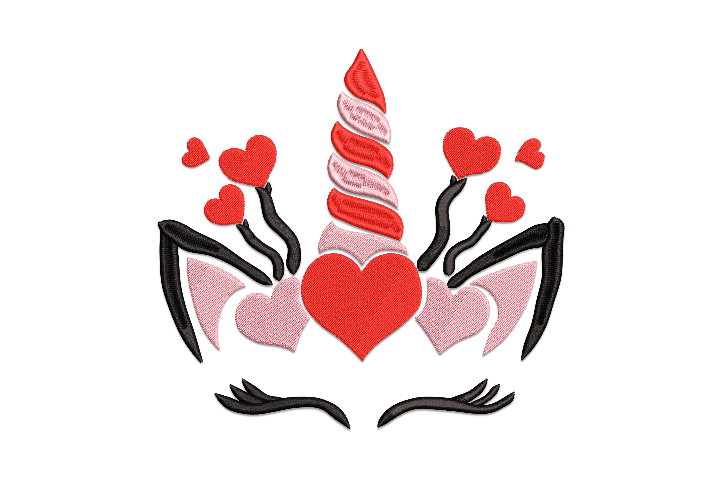 Heart Unicorn Embroidery Design
