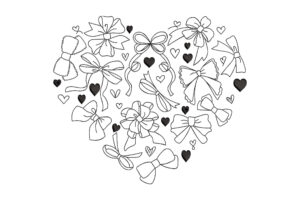 Heart of Bows Embroidery Design