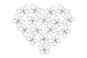 Heart of Butterflies Embroidery Design