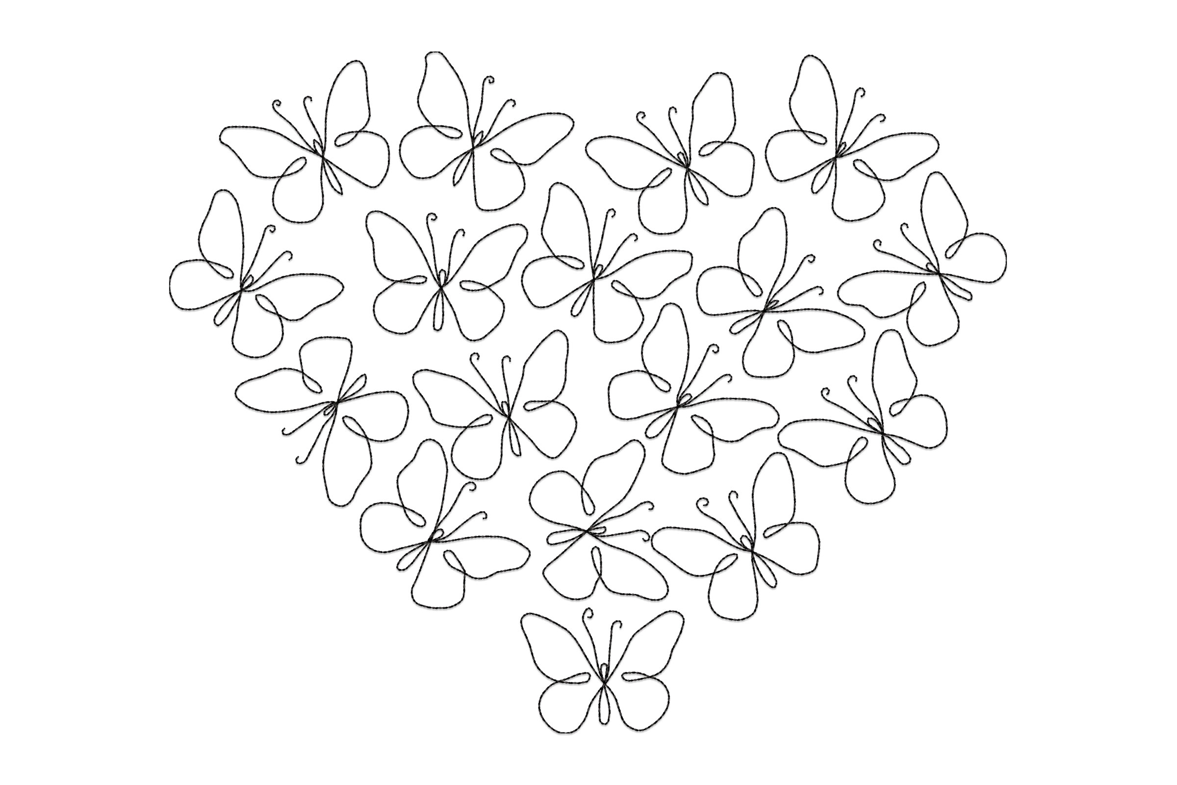 Heart of Butterflies Embroidery Design