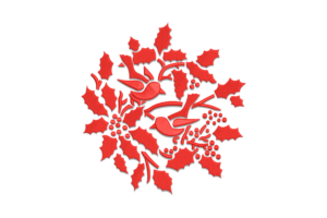 Holly & Birds Embroidery Design
