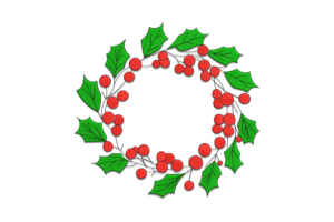 Holly Wreath Embroidery Design
