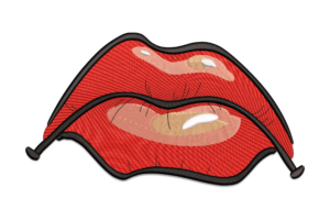 Kiss Lips Embroidery Design