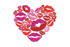 Kisses Heart Embroidery Design