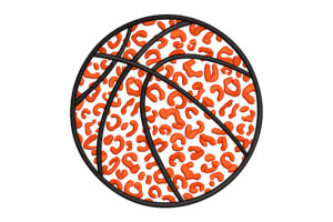 Leopard Print Basketball Embroidery Design