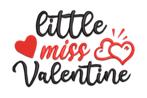 Little Miss Valentine Embroidery Design