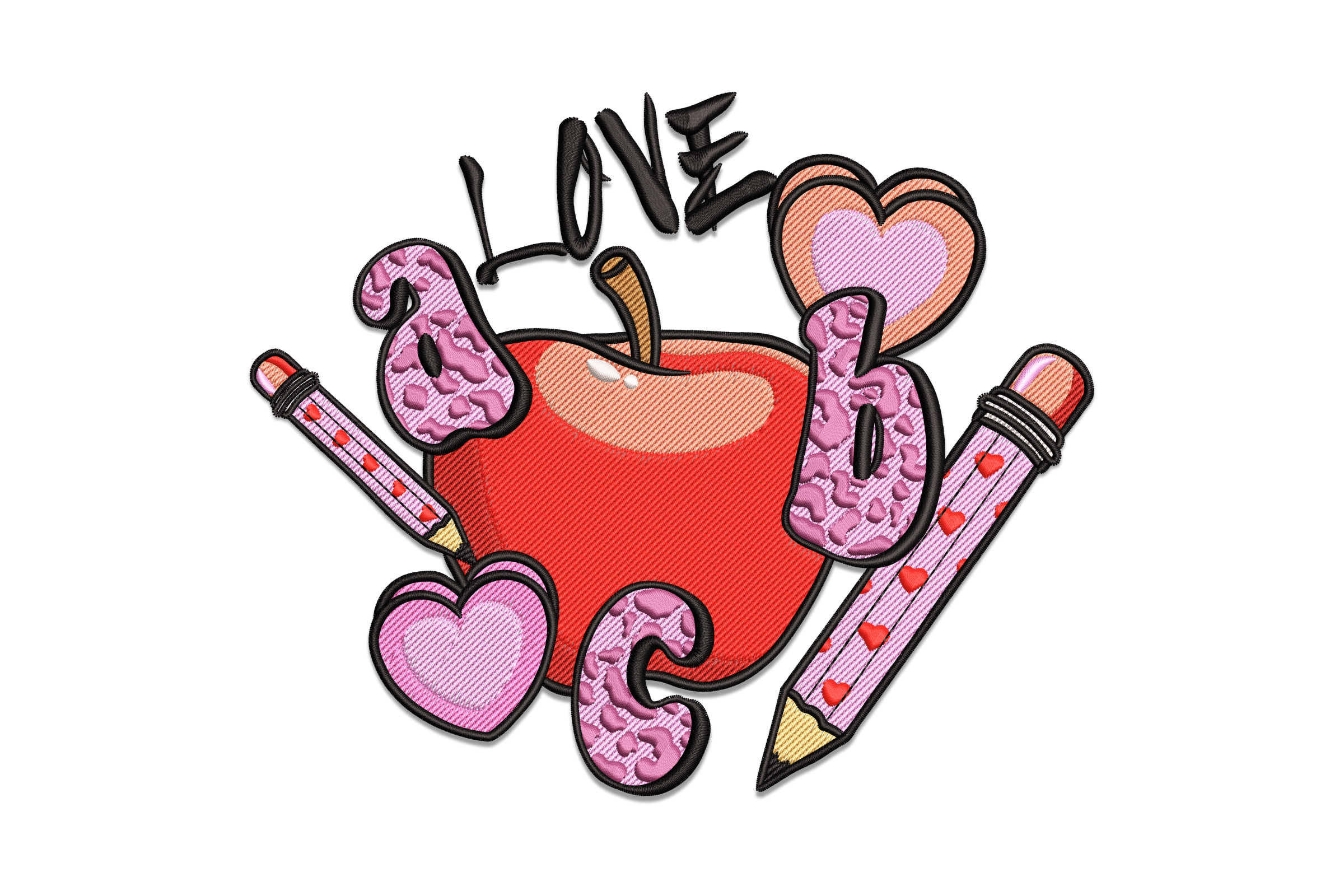Love Apple Embroidery Design
