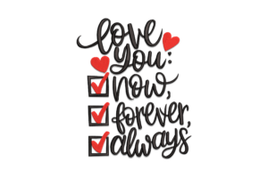 Love Checklist Embroidery Design
