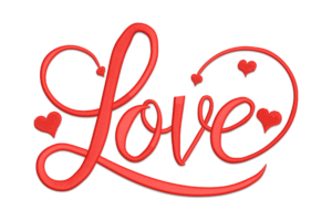 Love Script Embroidery Design