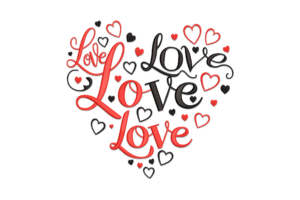 Love Word Art Embroidery Design