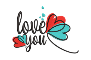 Love You Embroidery Design