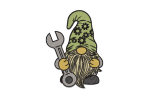 Mechanic Gnome Embroidery Design