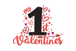My First Valentine's Embroidery Design