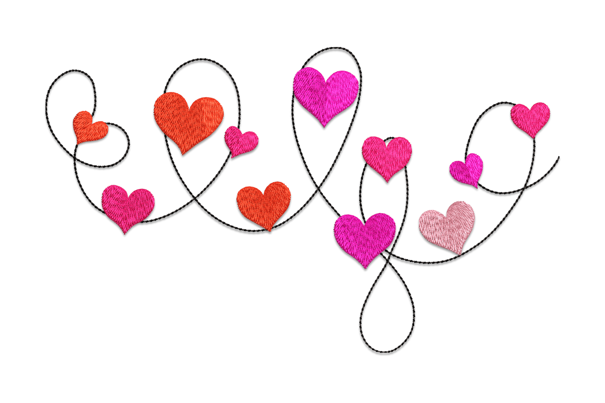 Heart Swirl Embroidery Design