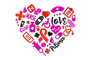Nurse & Medical Elements Heart Embroidery Design