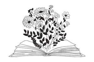 Open Book with Wildflowers Machine Embroidery Design